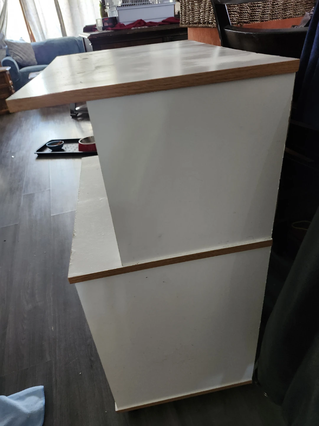 White Microwave stand with doors