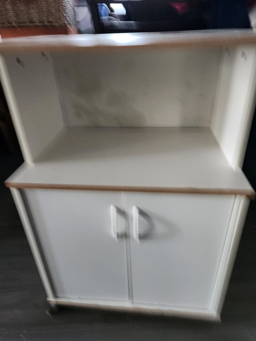 White Microwave stand with doors - photo 2