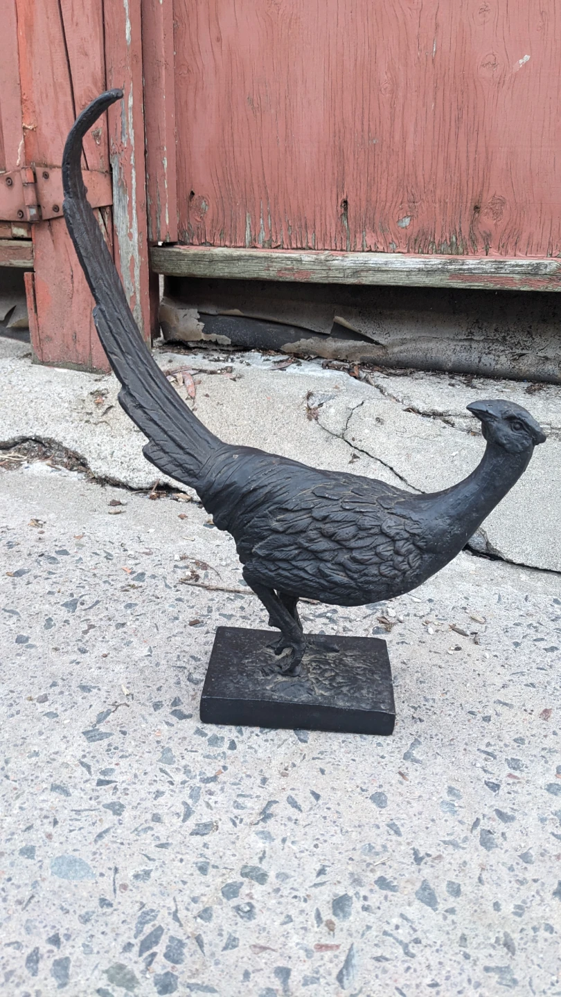 Black Metal Bird Sculpture door stop pheasant