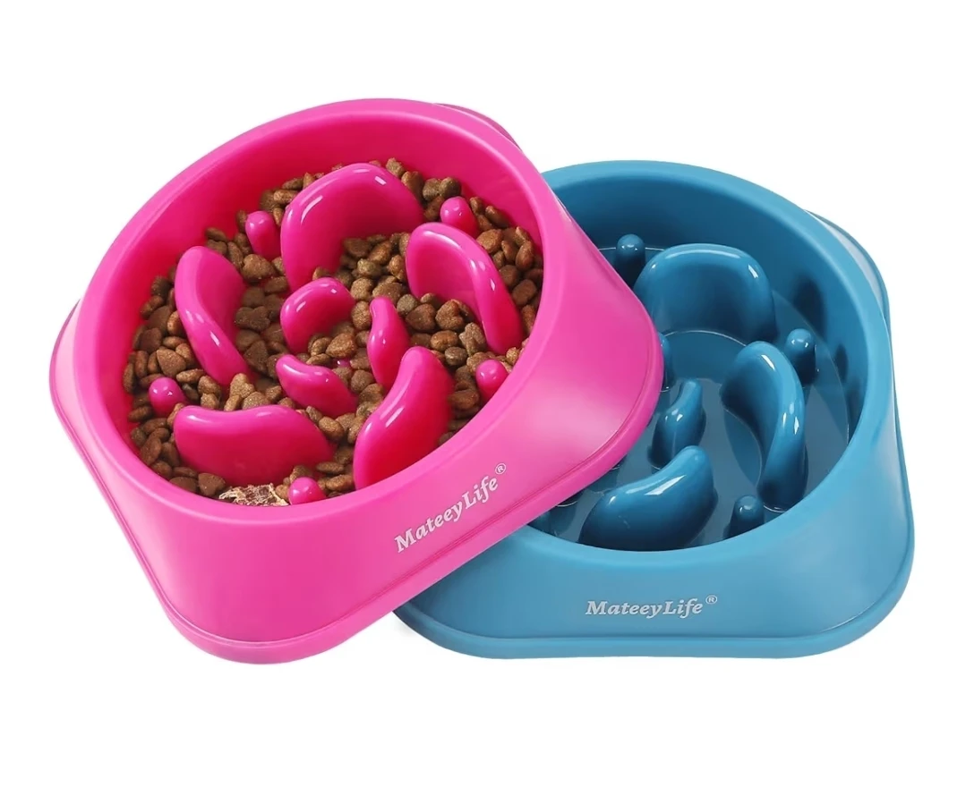 Slow Feeder Dog Bowls (2PCS) Anti-Choking Puzzle Dog Food Bowl