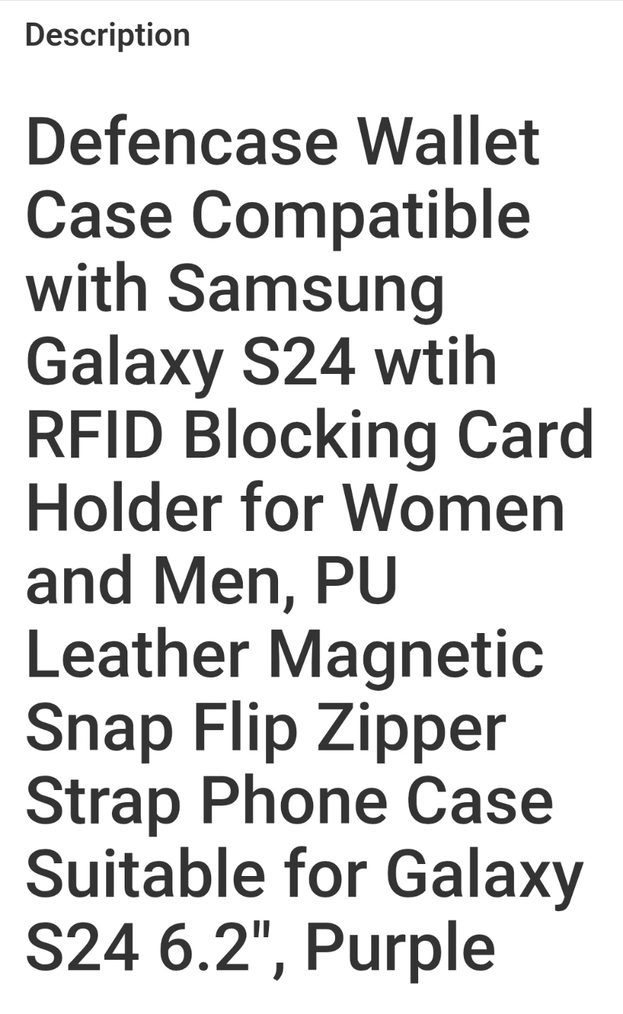 Defencase Wallet Case for Samsung Galaxy S24 6.2" - Purple - photo 2
