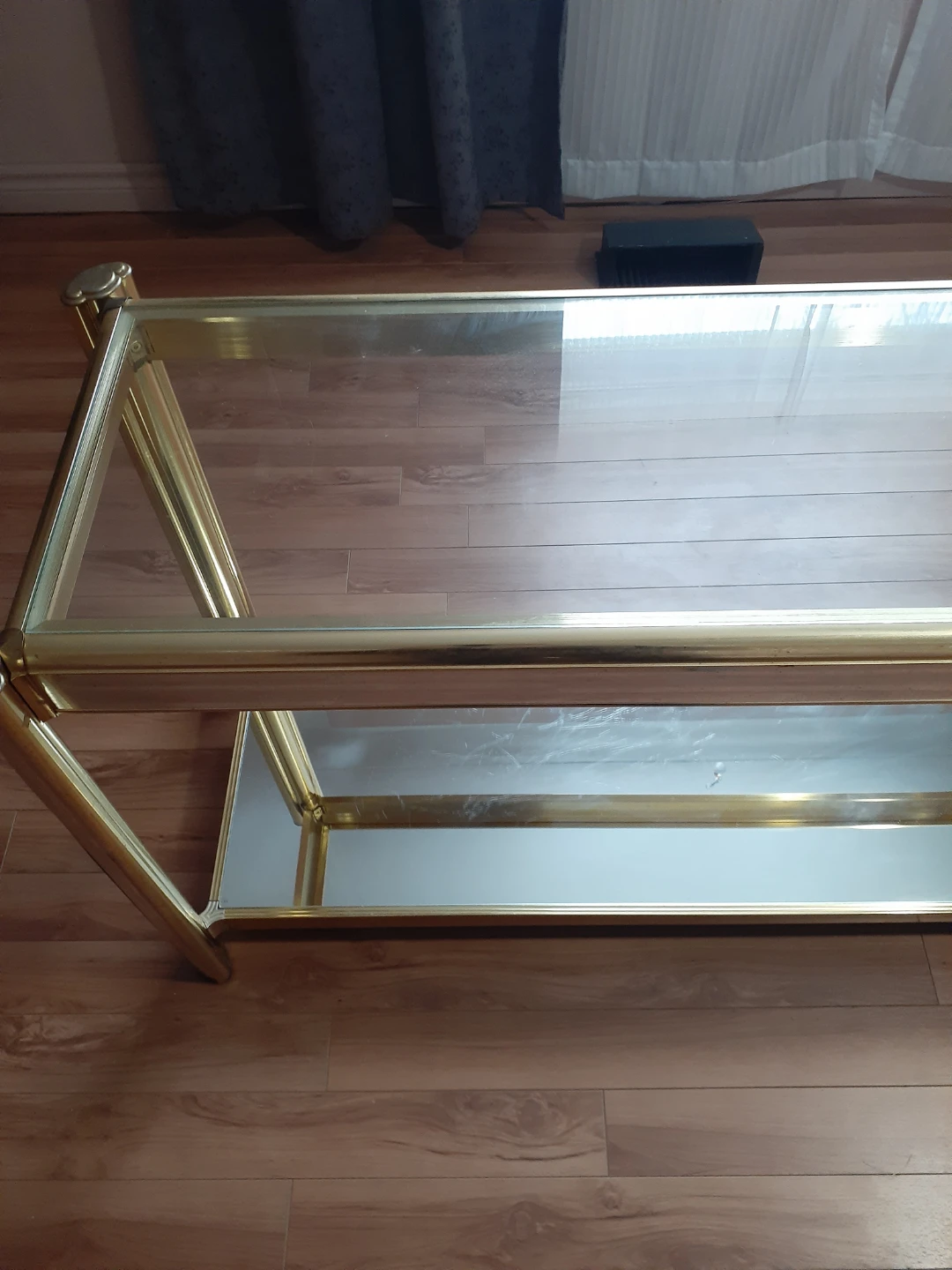 Glass and Gold Console Table - photo 3