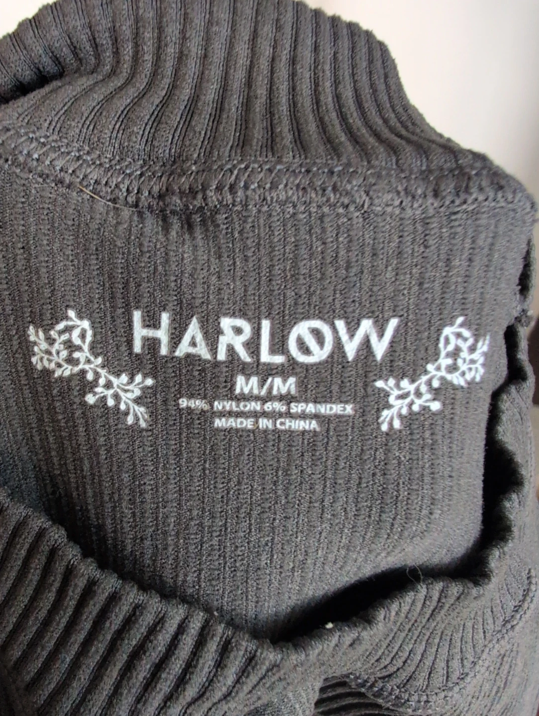 Harlow Ribbed Long Sleeve Crop Top M/M Grey - photo 4