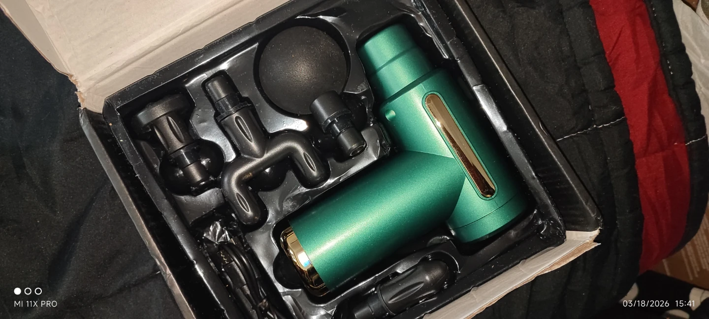 Green Mini Massage Gun with Attachments 🥕