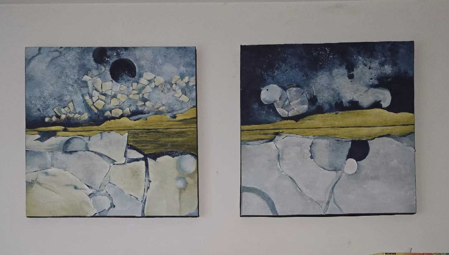 Set of Two Abstract Art Canvases