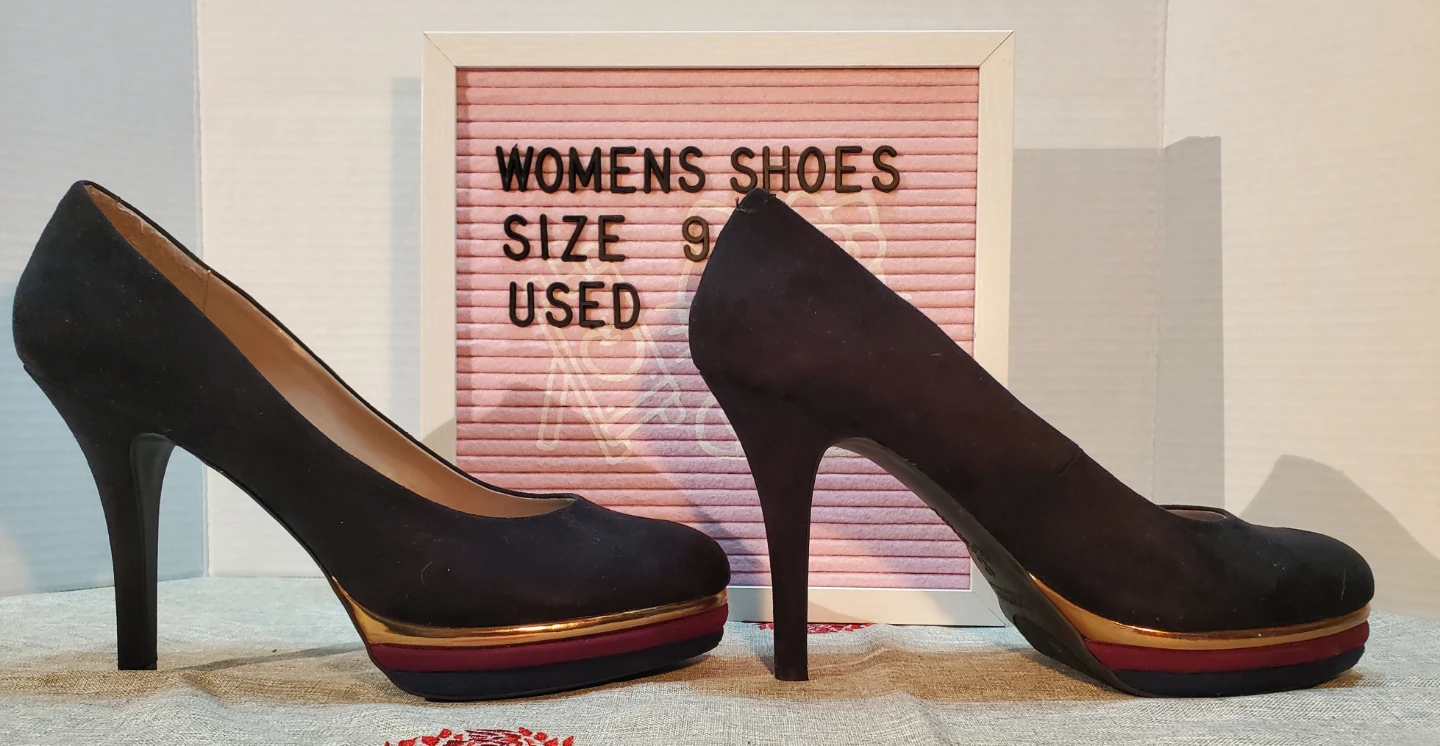 Nine West Women's Size 9 Black Suede Platform Heels - photo 3