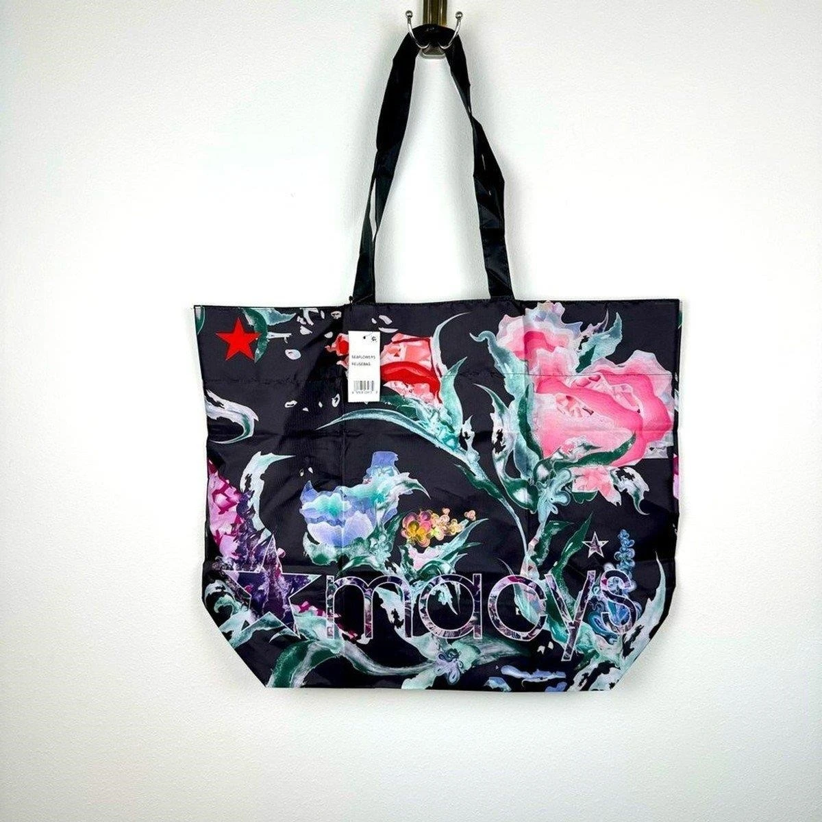 10 PCs Macy's Floral Print Tote Bag