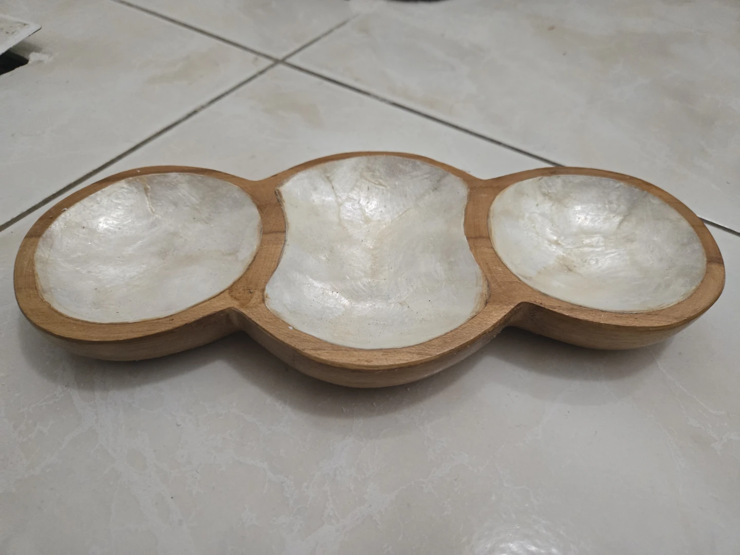 Wooden Serving Tray with Mother of Pearl Inlay