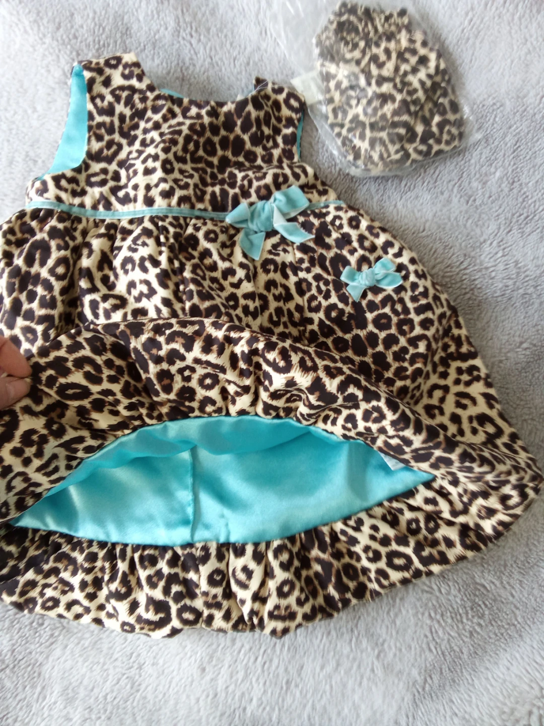 Leopard Print Baby Dress with Matching Bottoms 6-9M - photo 2