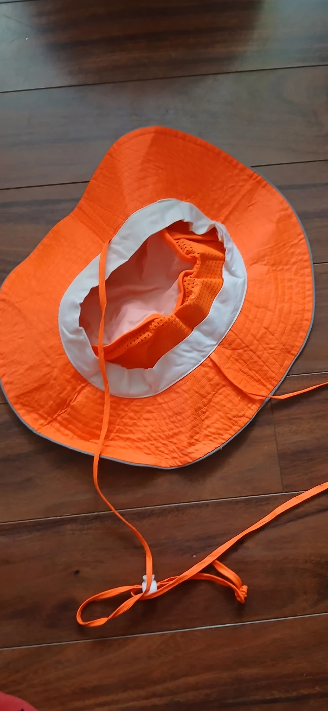 Orange Safety Bucket Hat with Reflective Stripes - photo 2