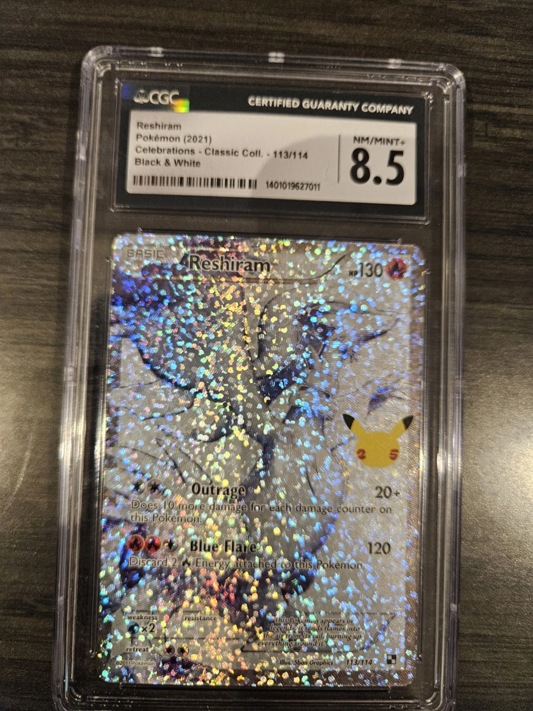 CGC Graded Reshiram Pokémon Card 8.5 NM/MINT+