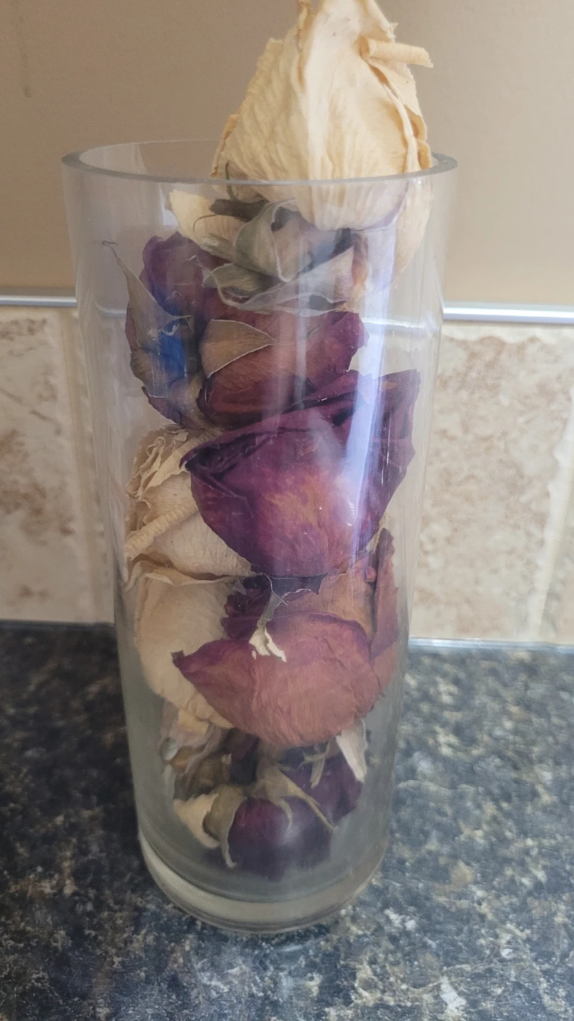 Free  decorative Glass vase with dried roses - photo 2