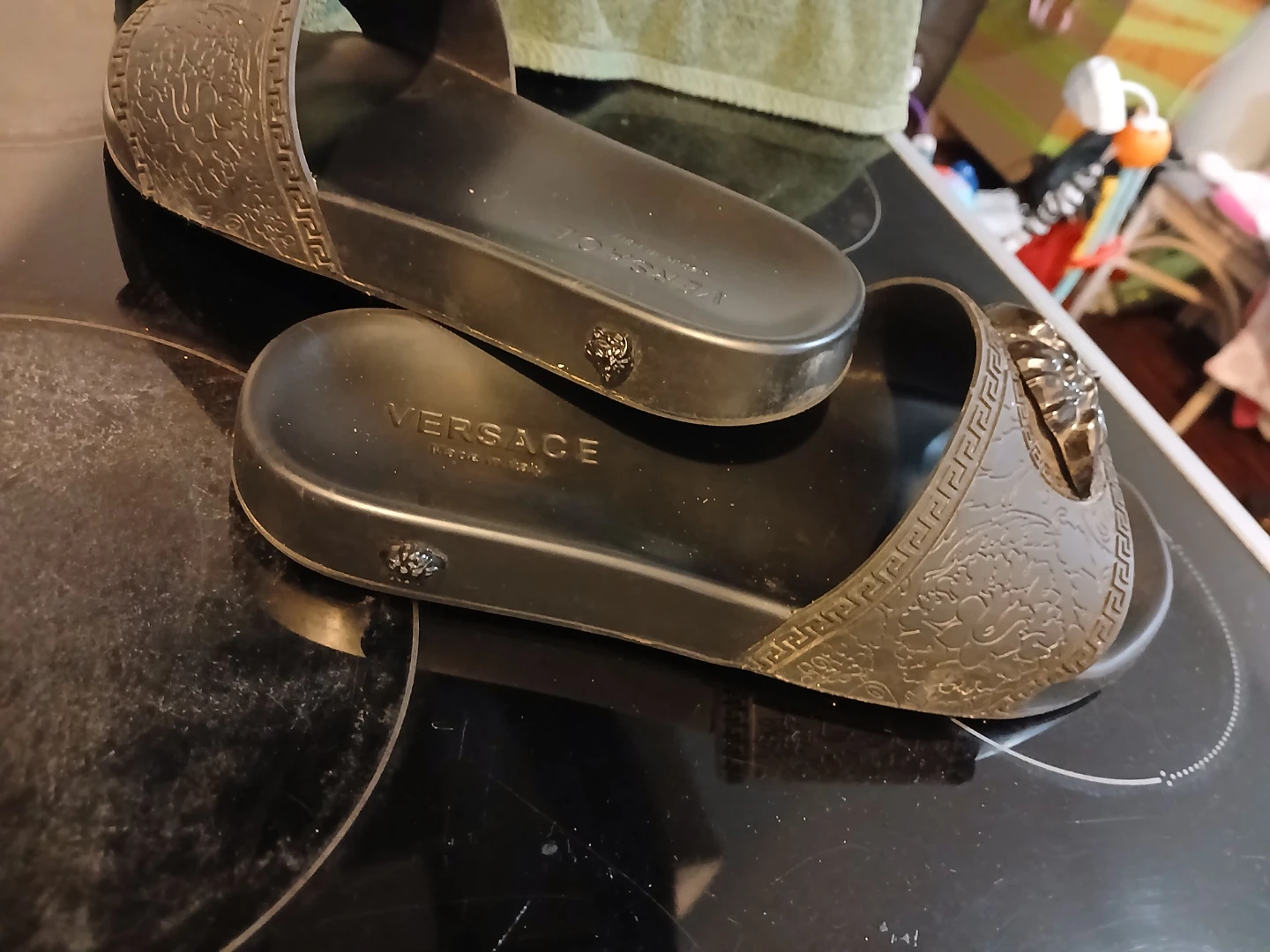 Versace Black Medusa Slides - photo 5