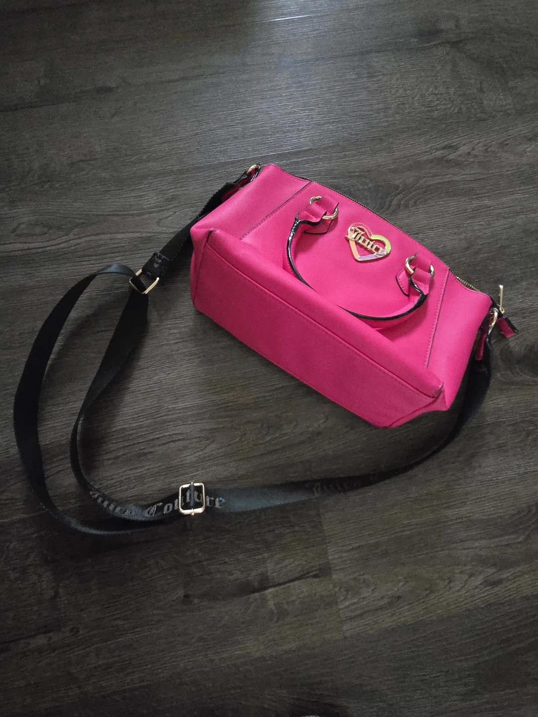 Juicy Couture Pink Satchel Handbag with Heart Logo