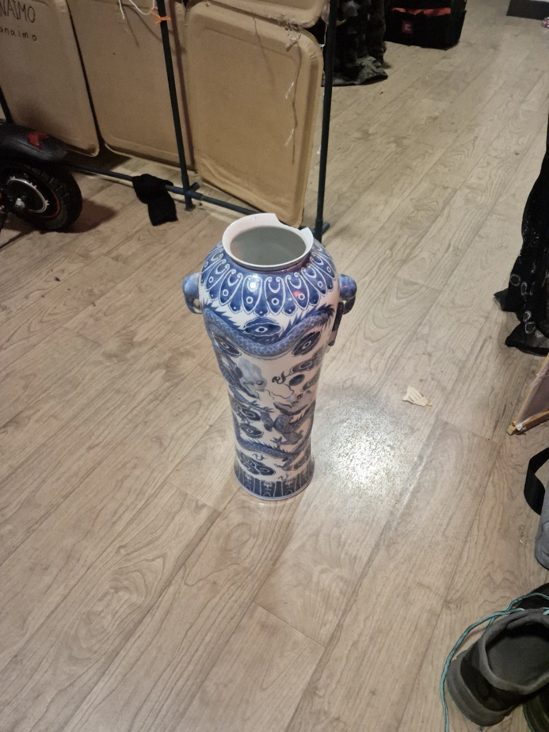Blue and White Dragon Ceramic Vase