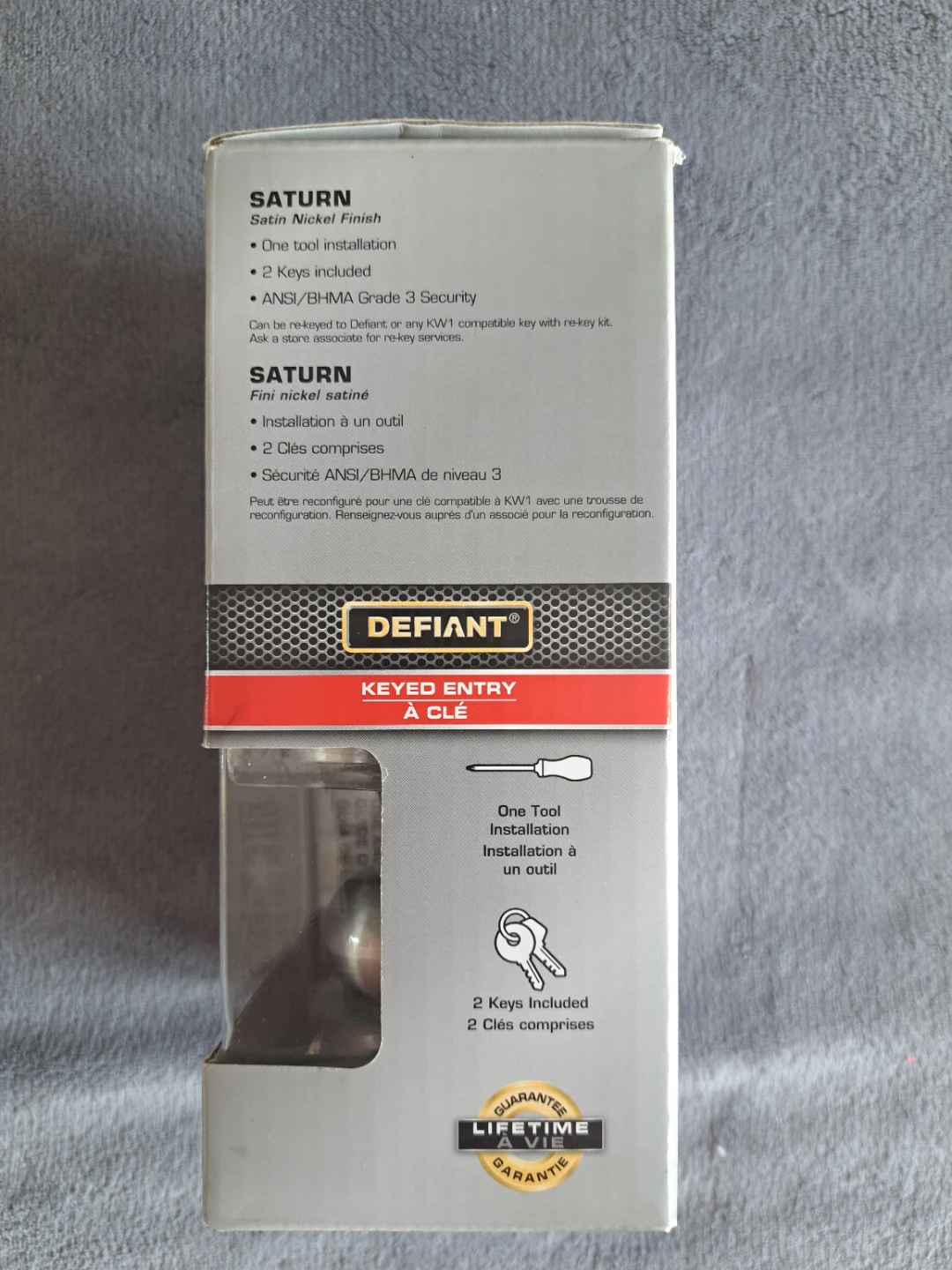 Defiant Saturn Keyed Entry Door Knob - Satin Nickel - photo 4