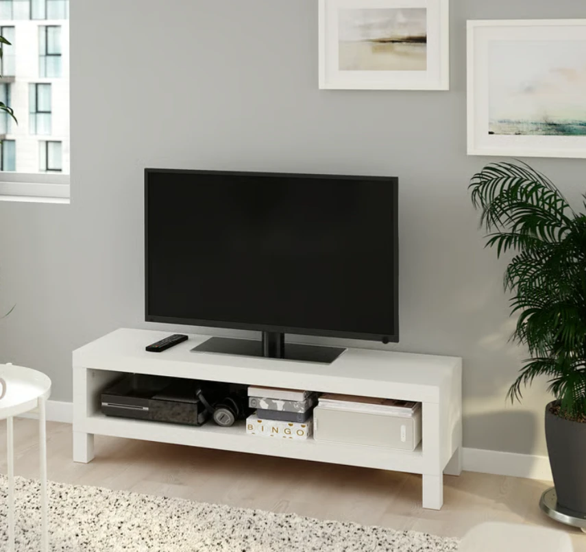 LACK TV bench with added caster wheels