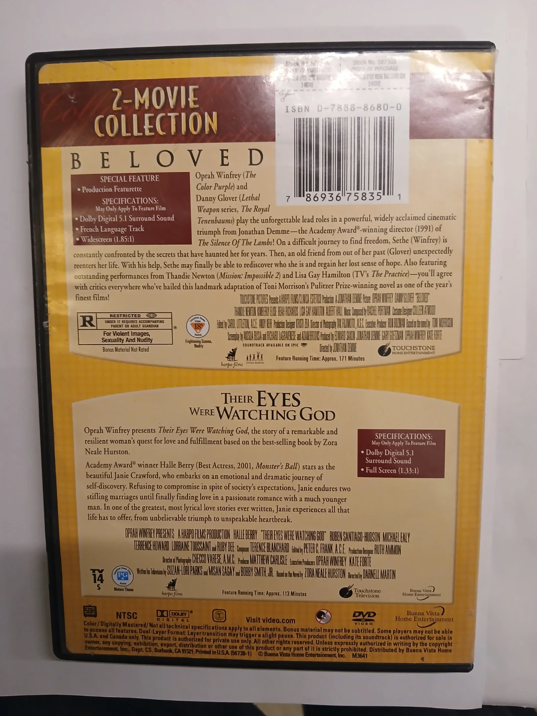 Beloved & Their Eyes Were Watching God 2-Movie Collection DVD - photo 2