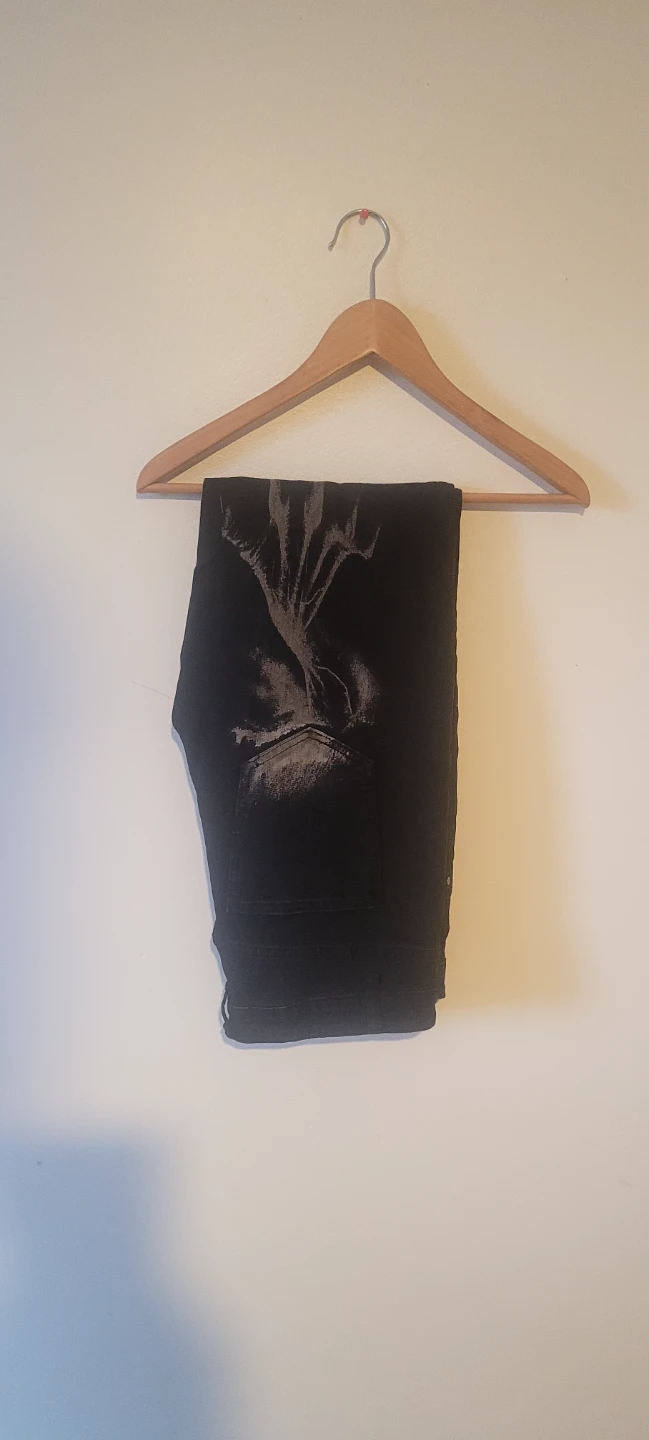 Black Jeans with Graphic Print