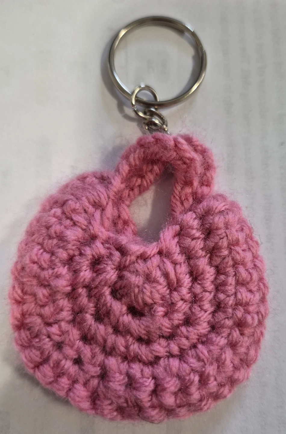 Handmade Pink Crochet Bag Keychain - photo 2