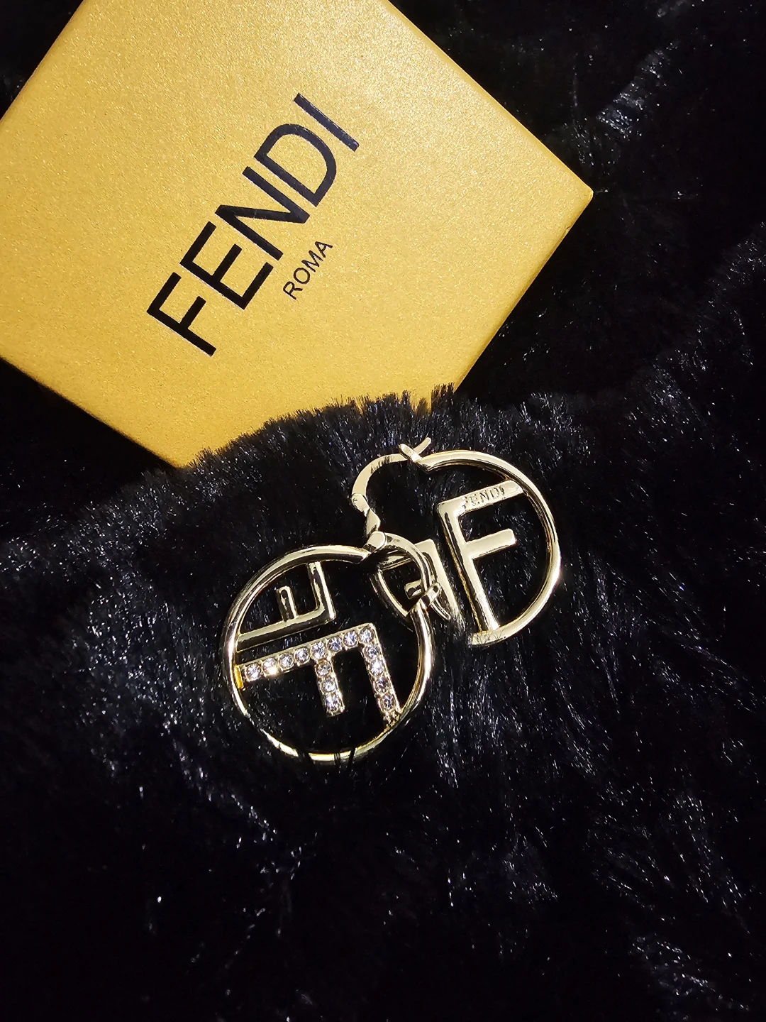 Fendi FF Logo Hoop Earrings