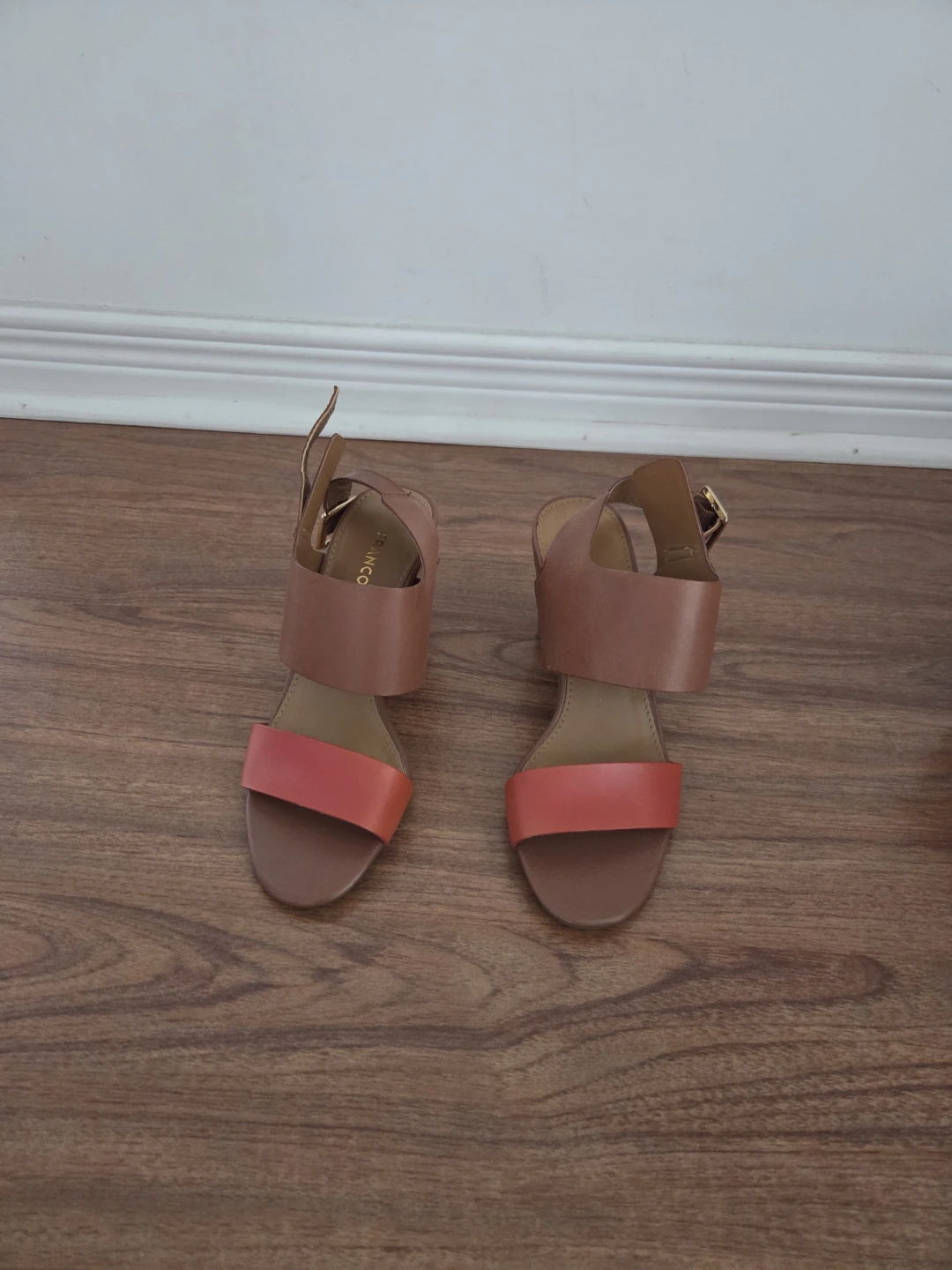 Franco Sarto Two-Tone Block Heel Sandals