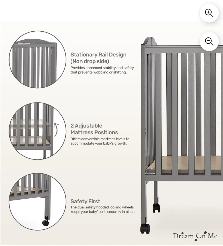 Dream On Me Foldable Full Size Crib - photo 2
