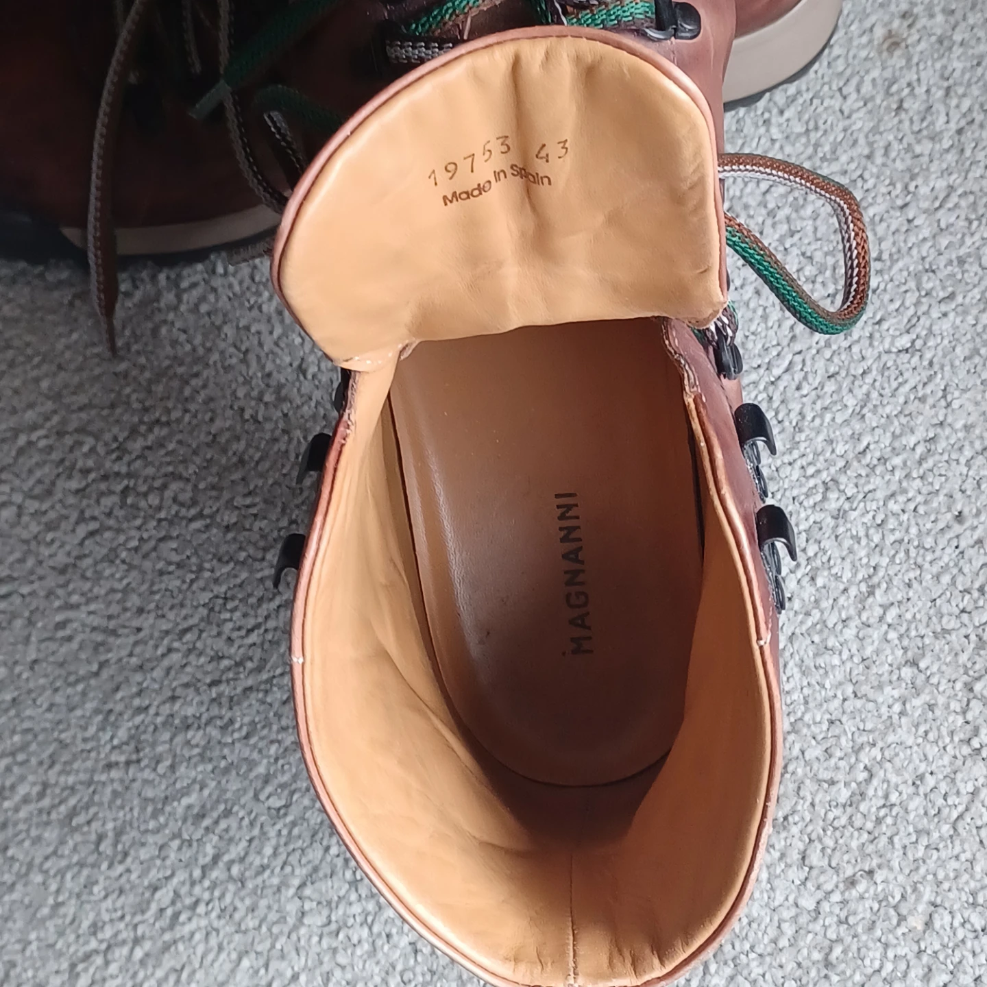 Magnanni Brown Leather Hiking Boots Size 43