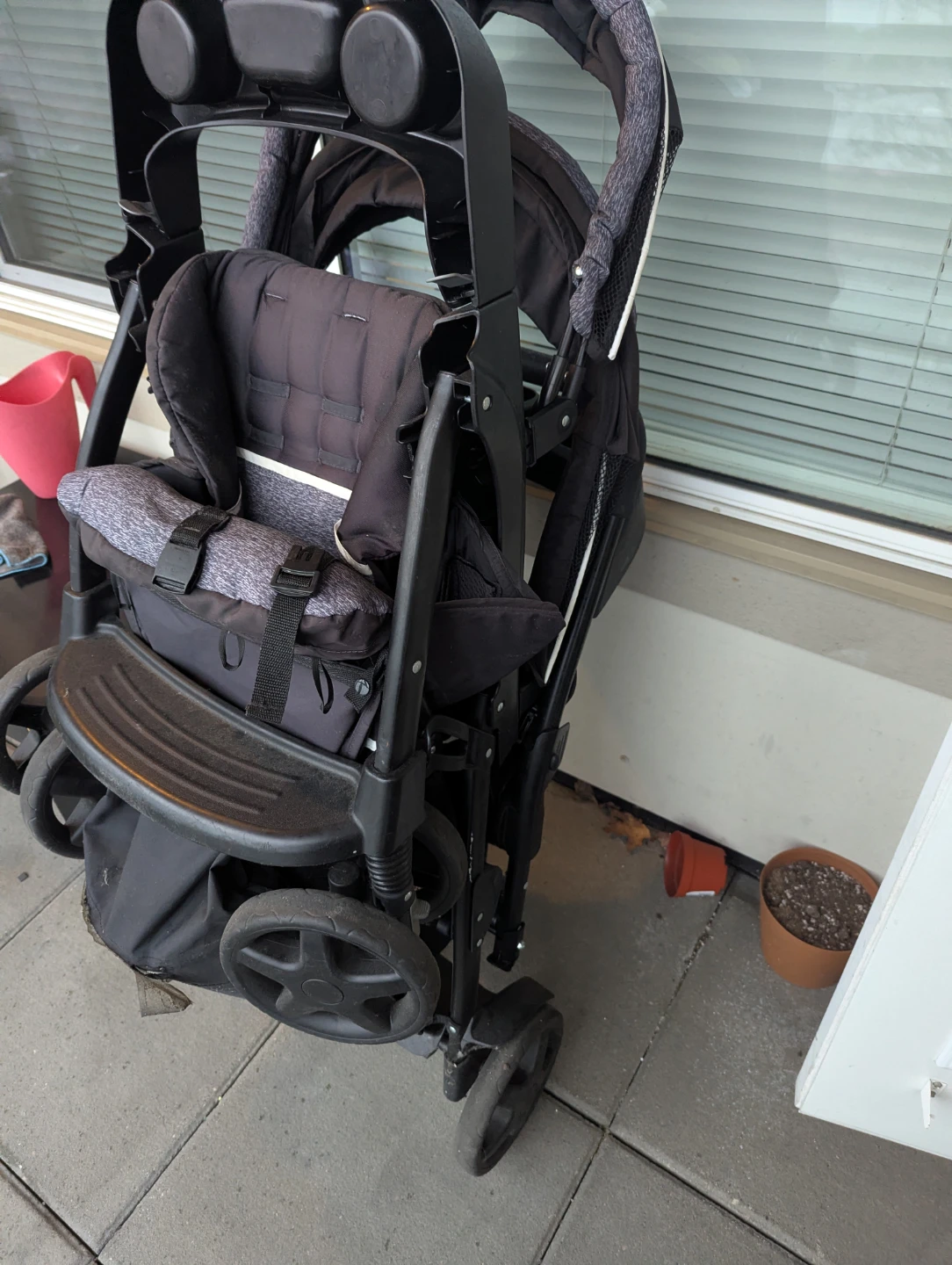 Black Graco Stroller with 2 seats
