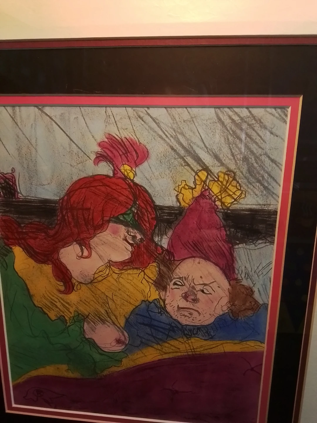 Toulouse Lautrec Hand-Coloured Signed Lithograph 1956 Paris COA - photo 3