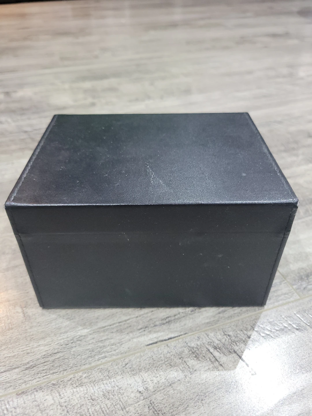 Black Faux Leather Storage Box with Clasp - photo 3
