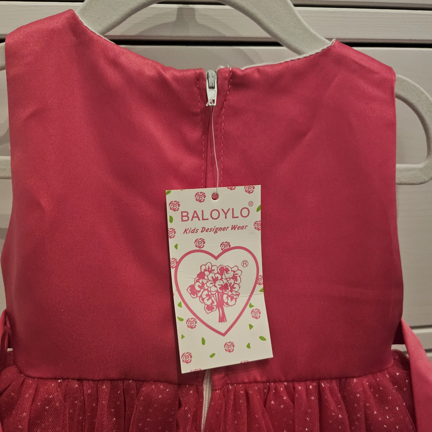 Baloylo Kids Designer Wear Pink Tulle Dress - photo 3