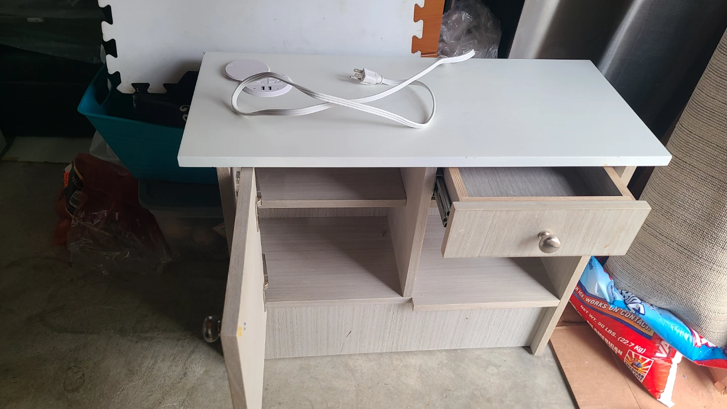 White End Table with Built-in Power Outlet - photo 2