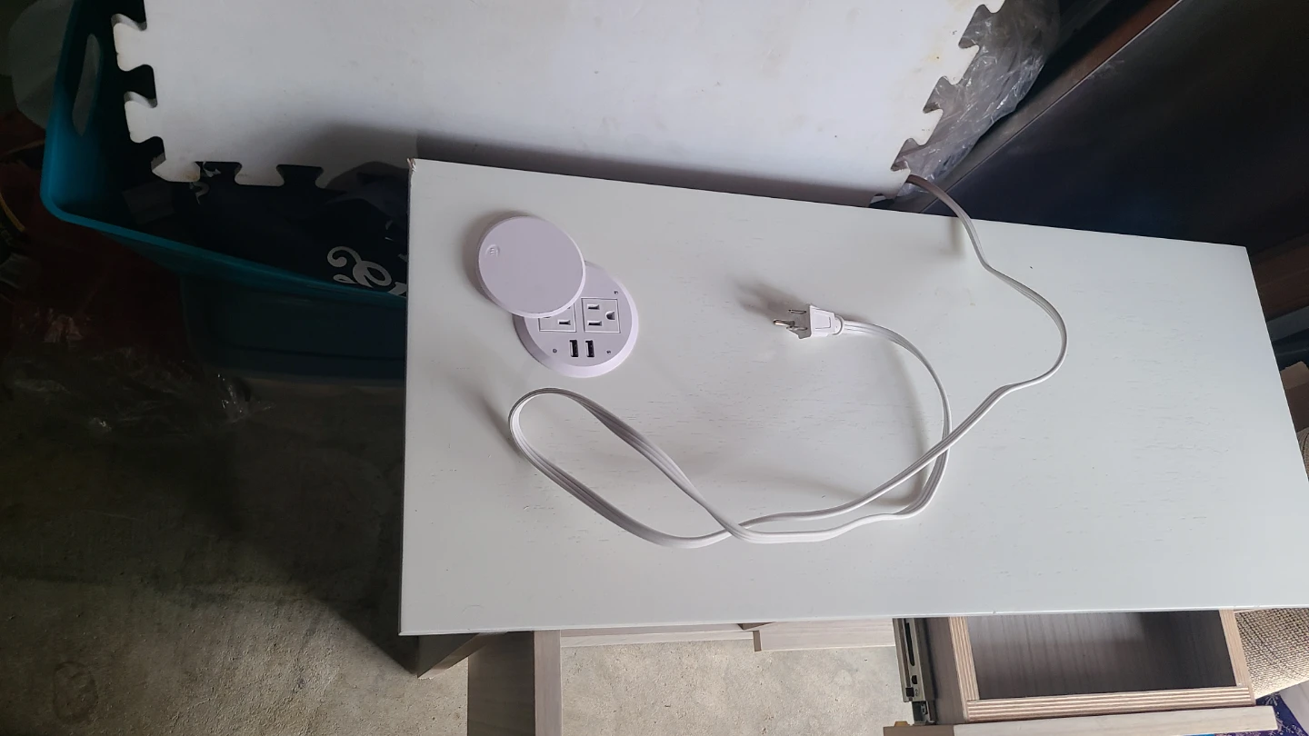 White End Table with Built-in Power Outlet - photo 3