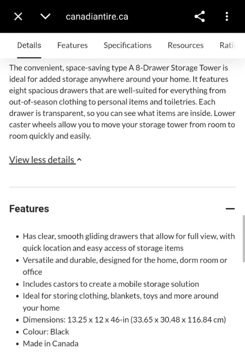 Black 8-Drawer Storage Tower with Wheels 🥕 - photo 4