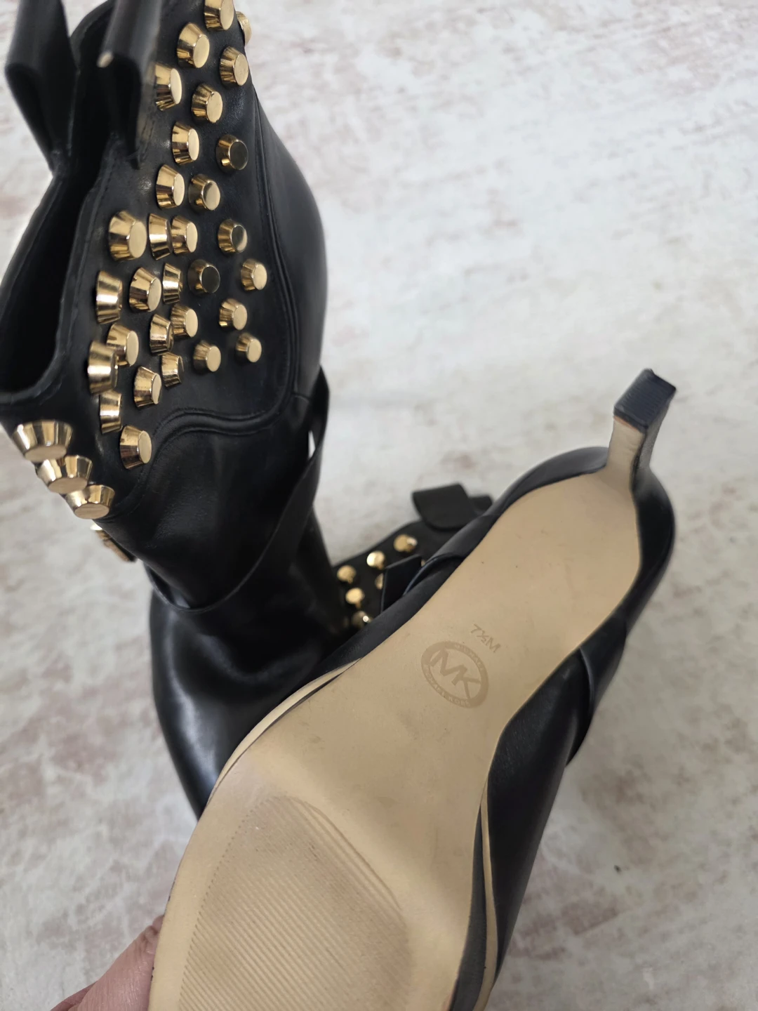 Michael Kors Black Leather Studded Ankle Boots - photo 3
