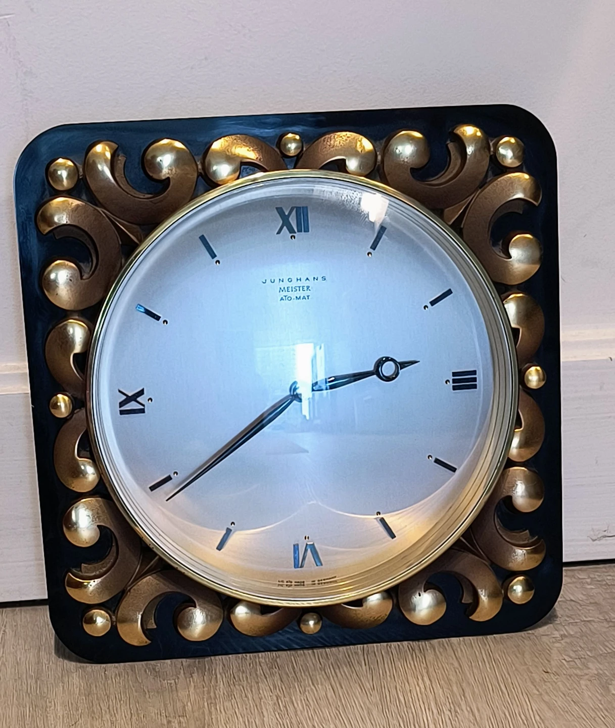 1960s Junghans Meister ATO-MAT Brass Wall Clock (Vintage)