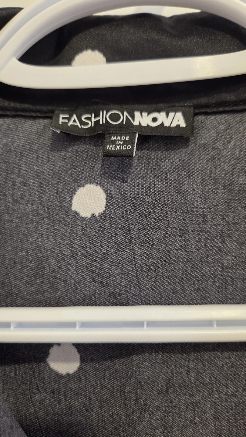 XL Fashion Nova Black Polka Dot Shirt Dress - photo 2