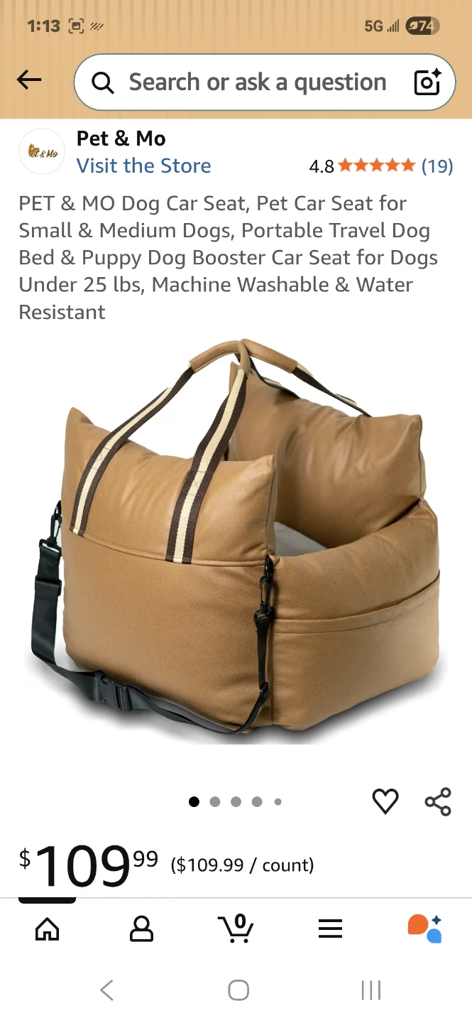 PET & MO Dog Car Seat Booster