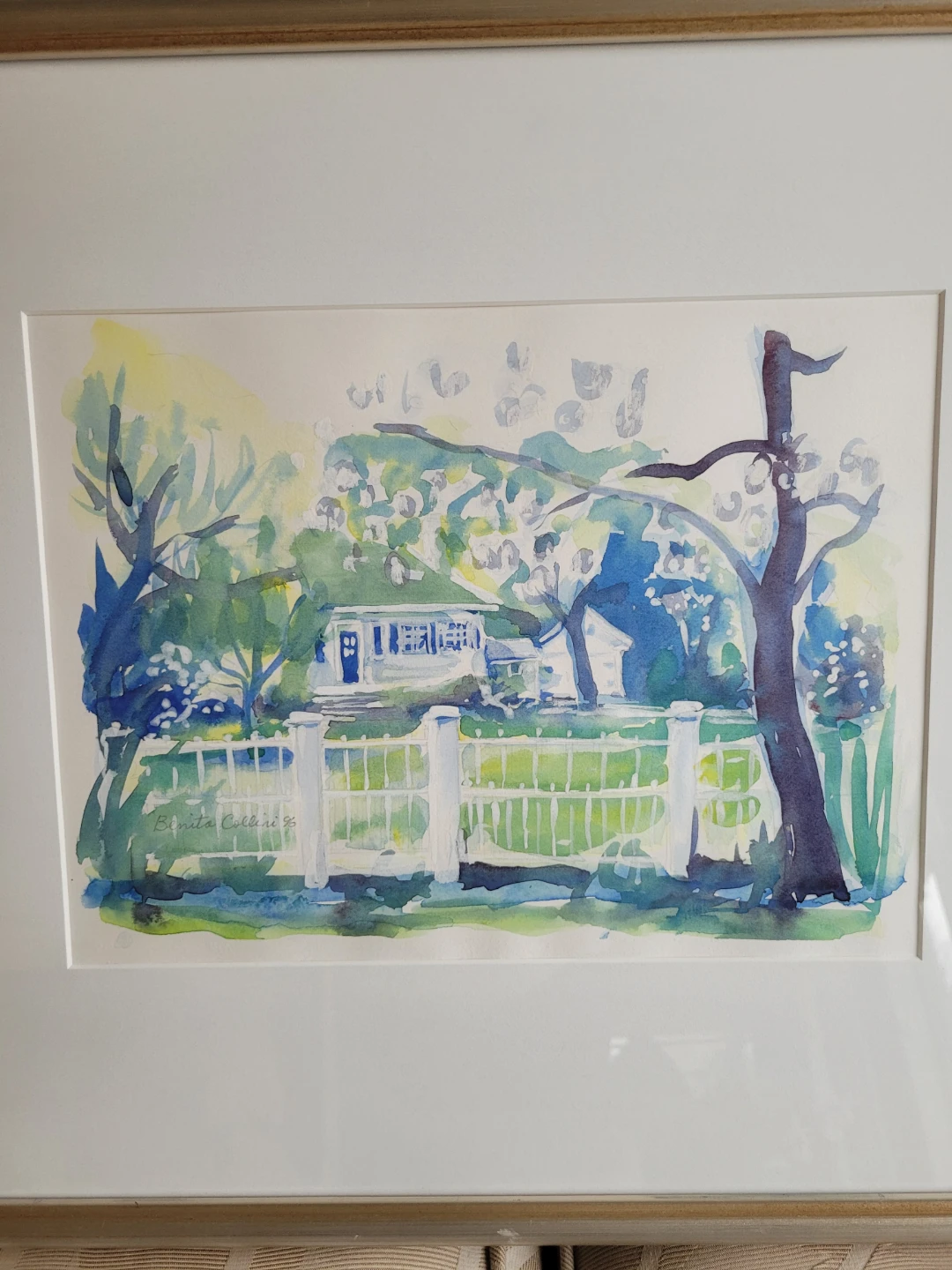 Framed Original Watercolor Painting by Benita Collini - photo 2