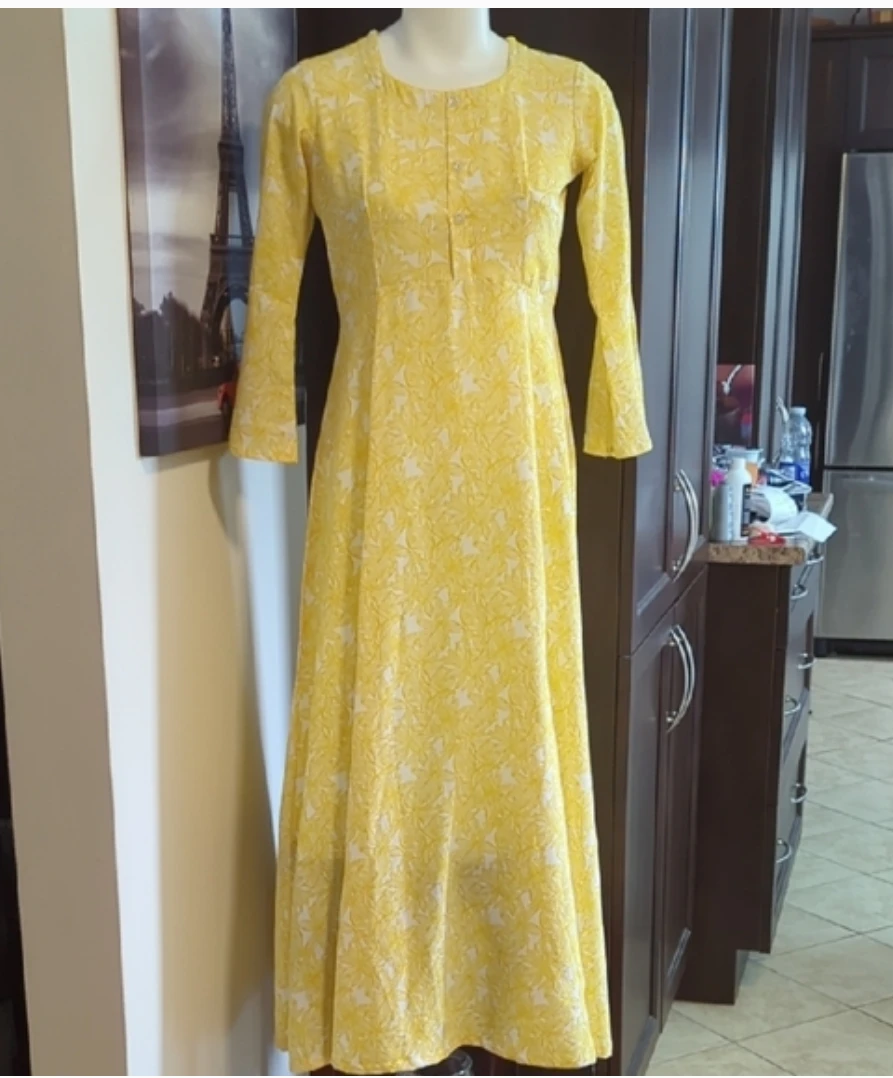 Yellow floral maxi dress