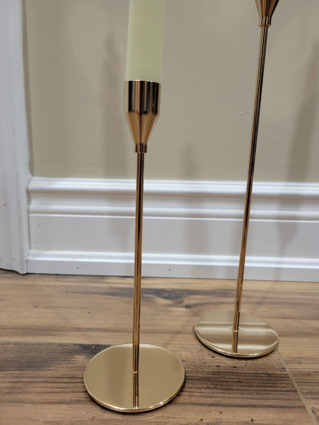 Set of 3 Gold Candlesticks - photo 2