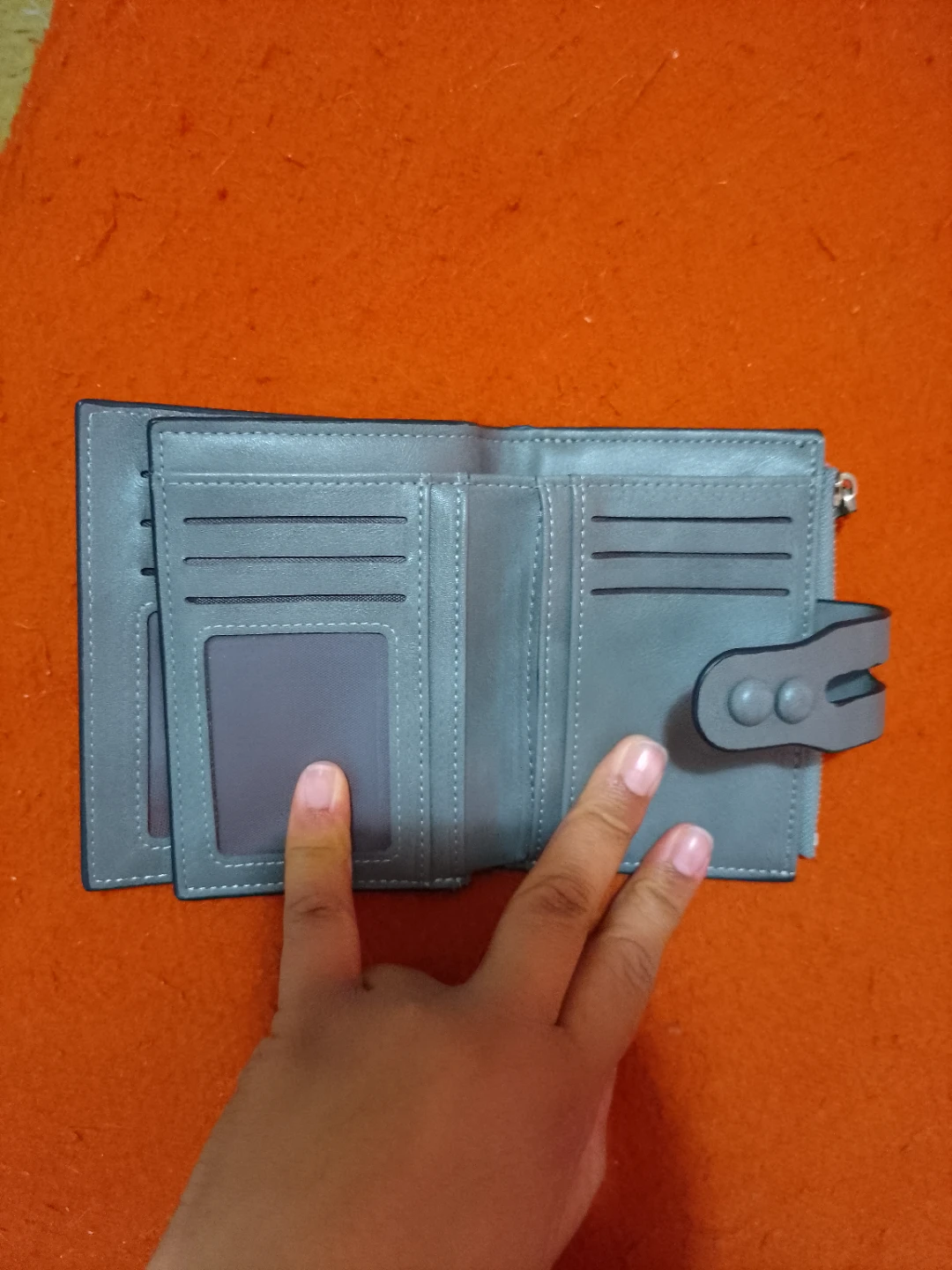Grey Bifold Wallet with Zipper Coin Pouch - photo 2