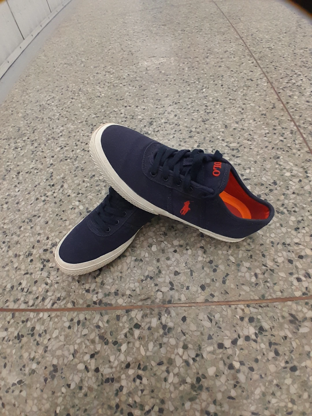Polo Ralph Lauren Navy Canvas Sneakers Size 9 - photo 5