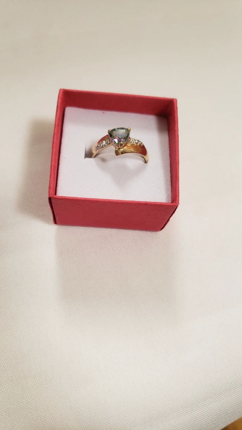 Like new Womens 10K Real Gold Ring With Mistic Topas - photo 3