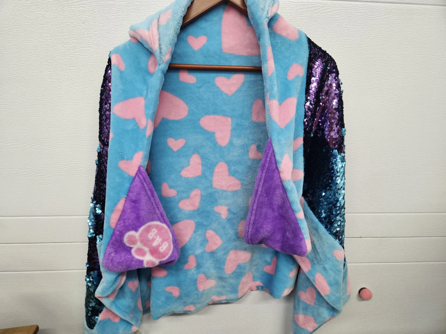 Kids Flip Sequin Hooded Robe, BAB Sloth