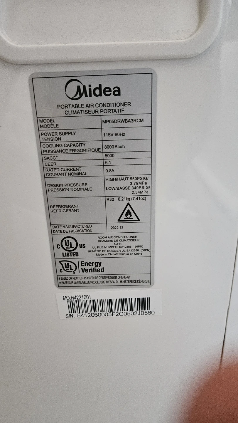 Midea Portable Air Conditioner (8000 BTU) – Like New