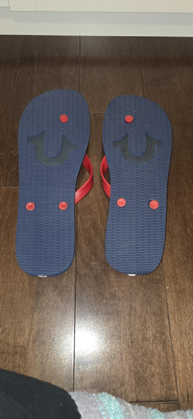 True Religion Flip Flops - Navy/Red - Size L - photo 2