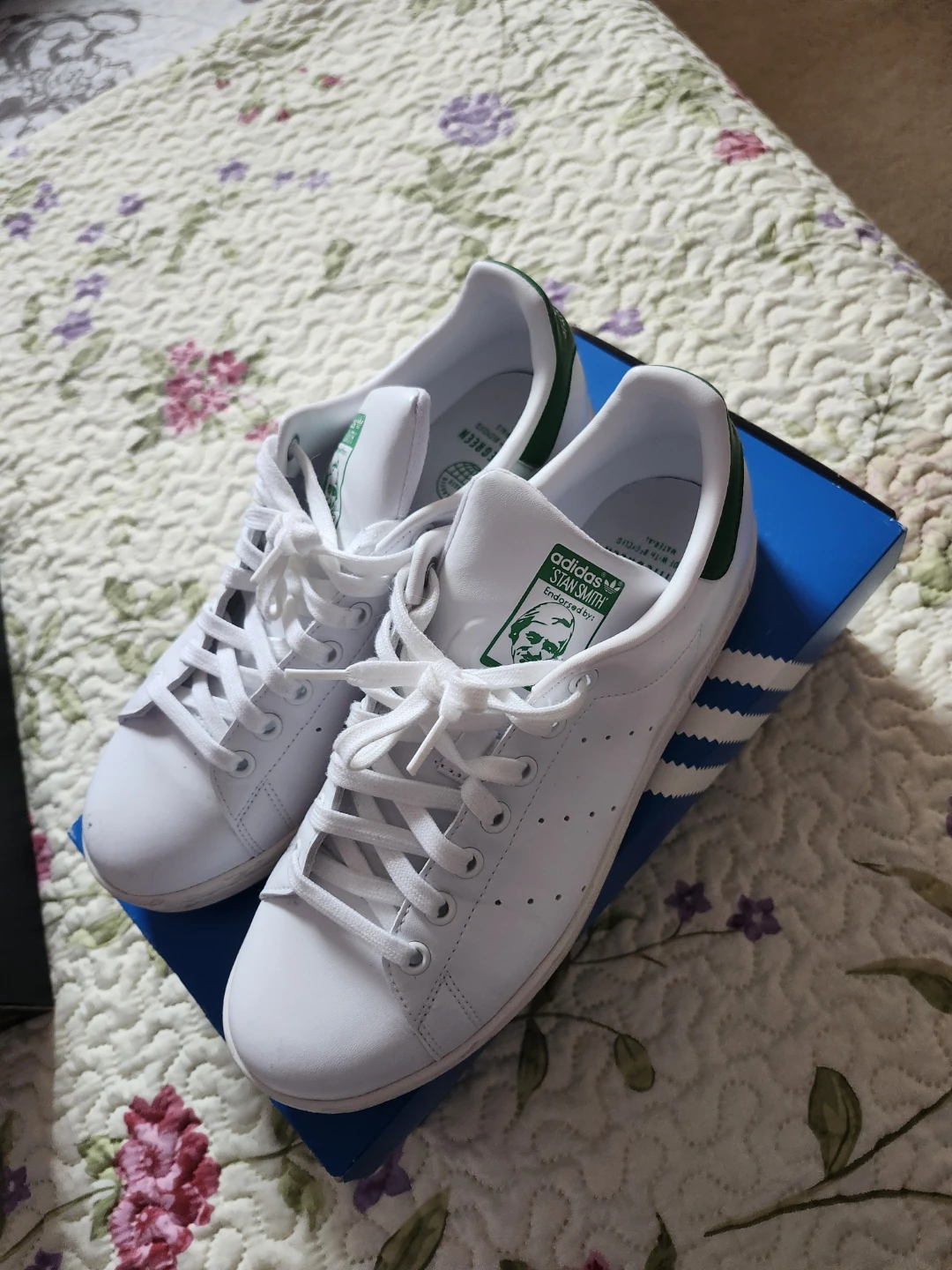 Adidas Stan Smith White Green Leather Sneakers - photo 2