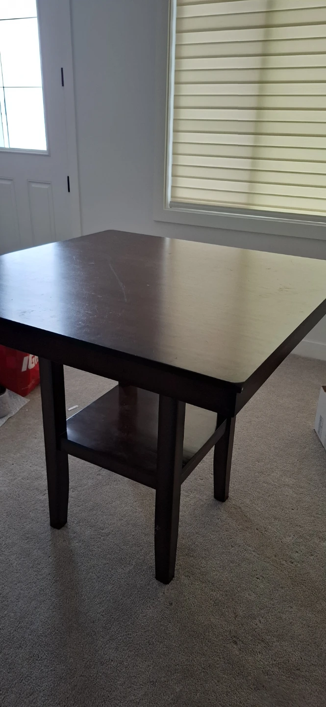 Solid wooden Counter Heights dining room table